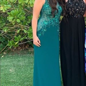 Green ball dress